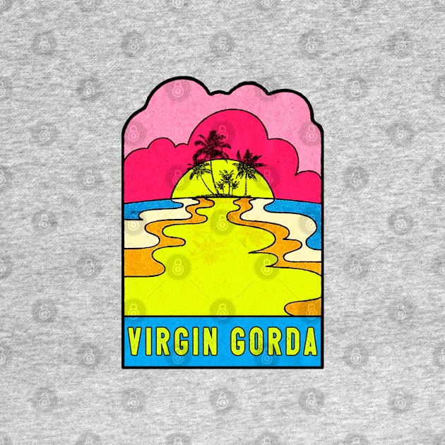 Virgin Gorda Groovy Sunset 70's Hippie Hippy Vintage British Virgin Islands by DD2019